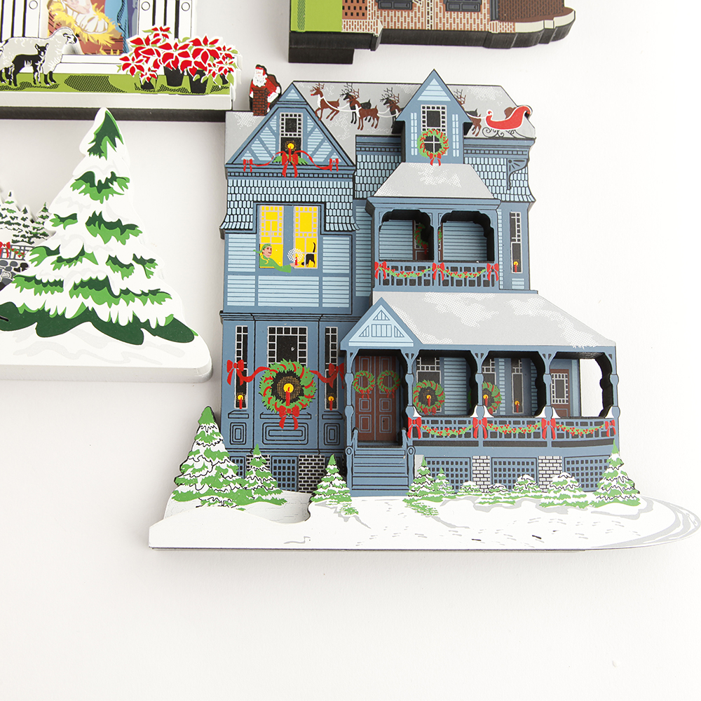 Collection of Shelia's Houses Wooden Architectural Figures