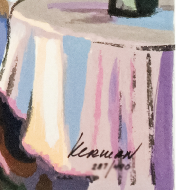 Michael Kerman "Cafe" Signed Serigraph on Paper