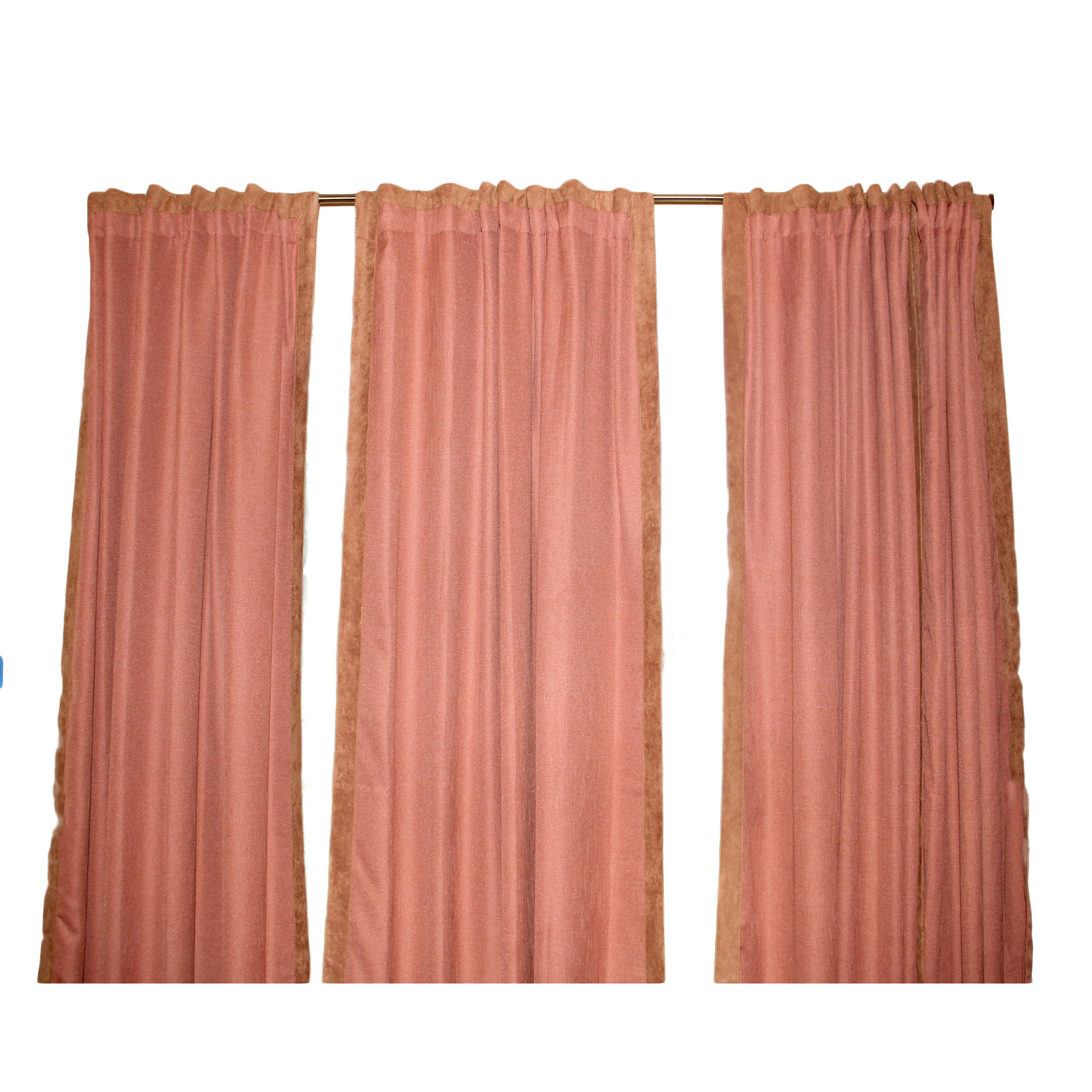 Four Curtain Panels and Curtain Rod