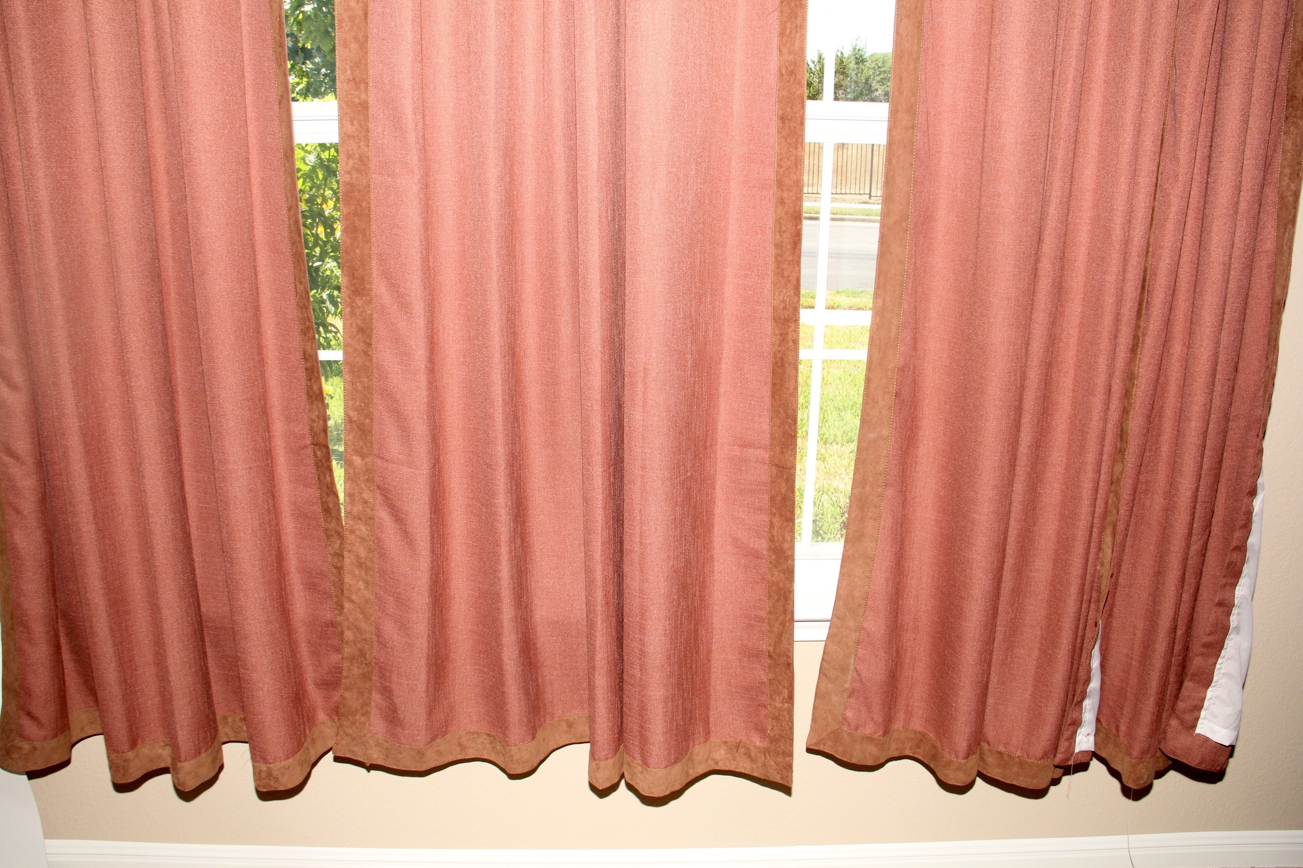 Four Curtain Panels and Curtain Rod