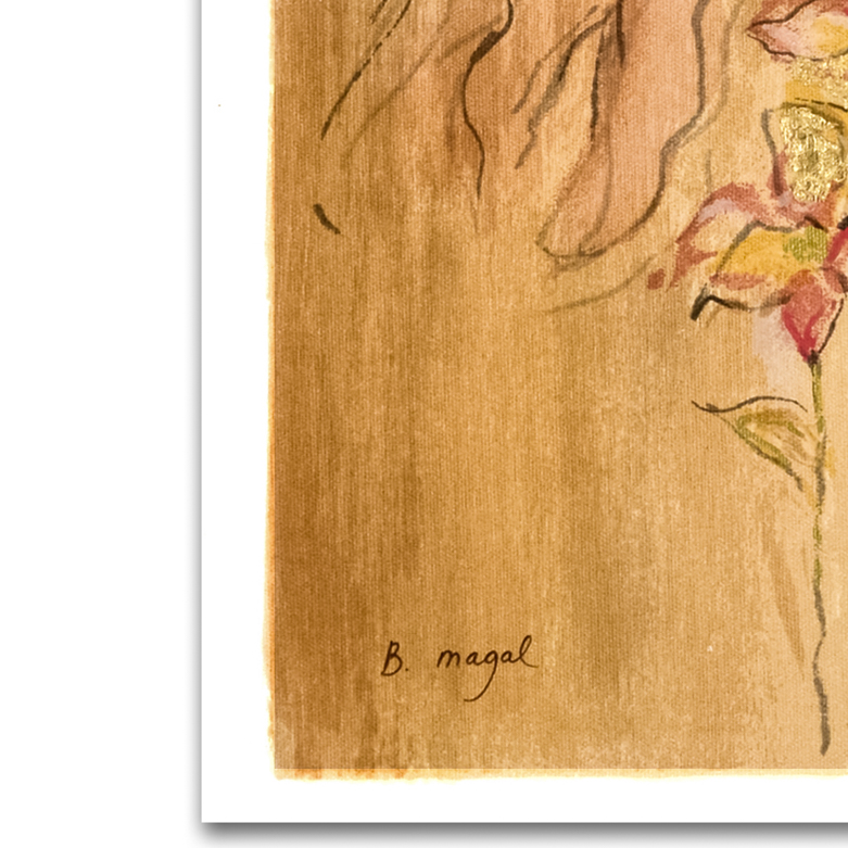 Batia Magal "Sister" Signed Hand Embellished Serigraph on Paper