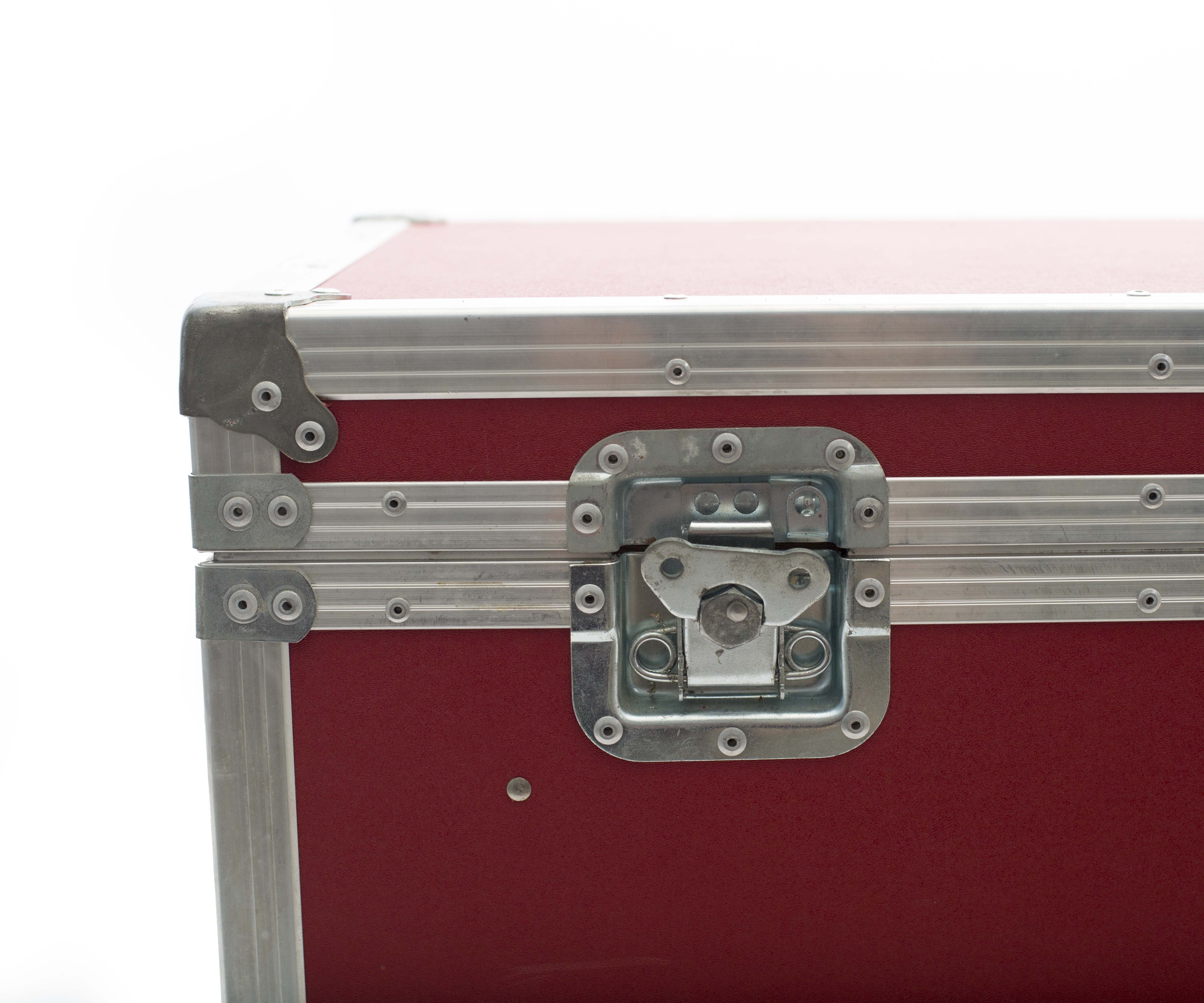 Red Vintage Style Steamer Trunk with Map Printed Interior