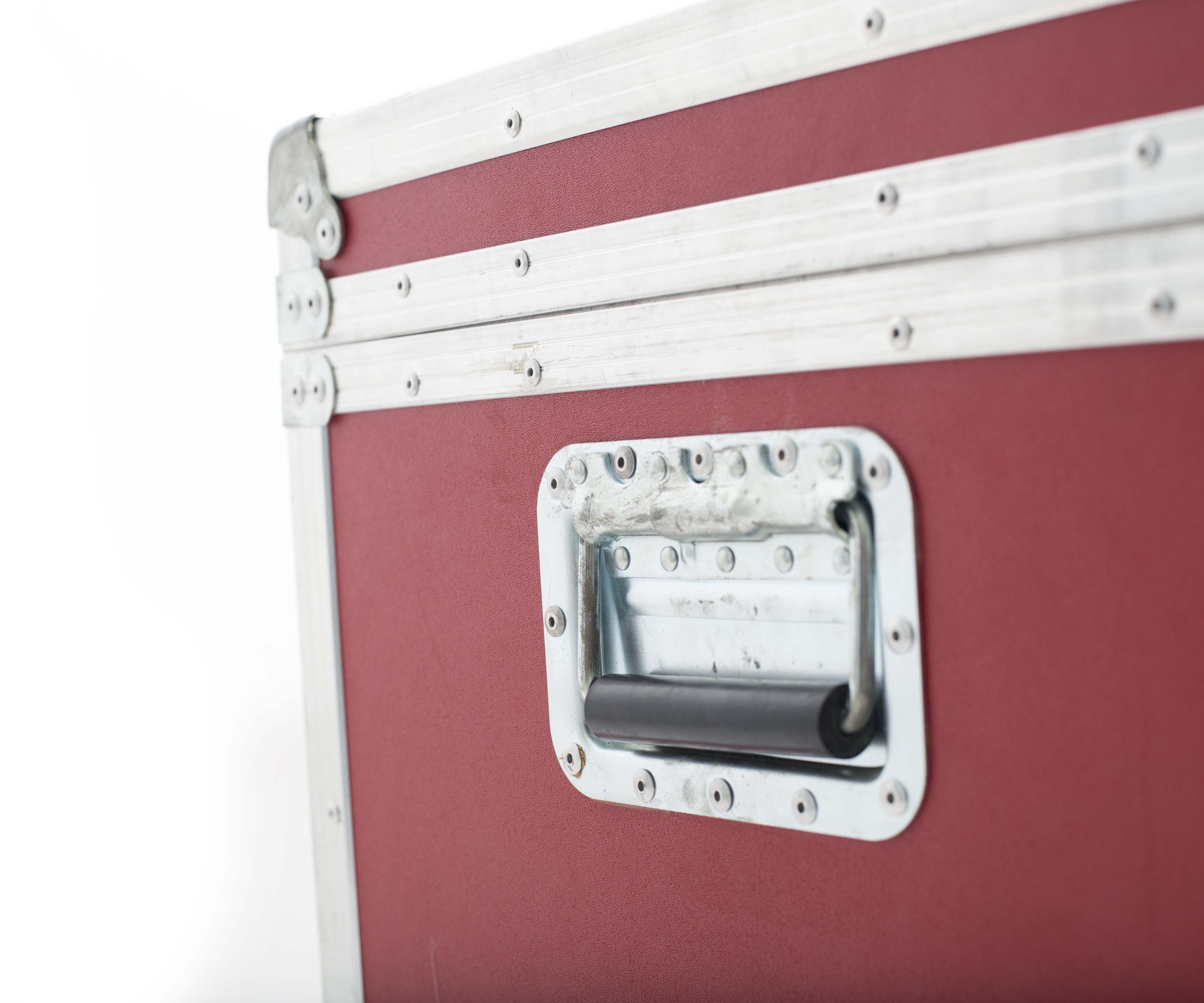 Red Vintage Style Steamer Trunk with Map Printed Interior