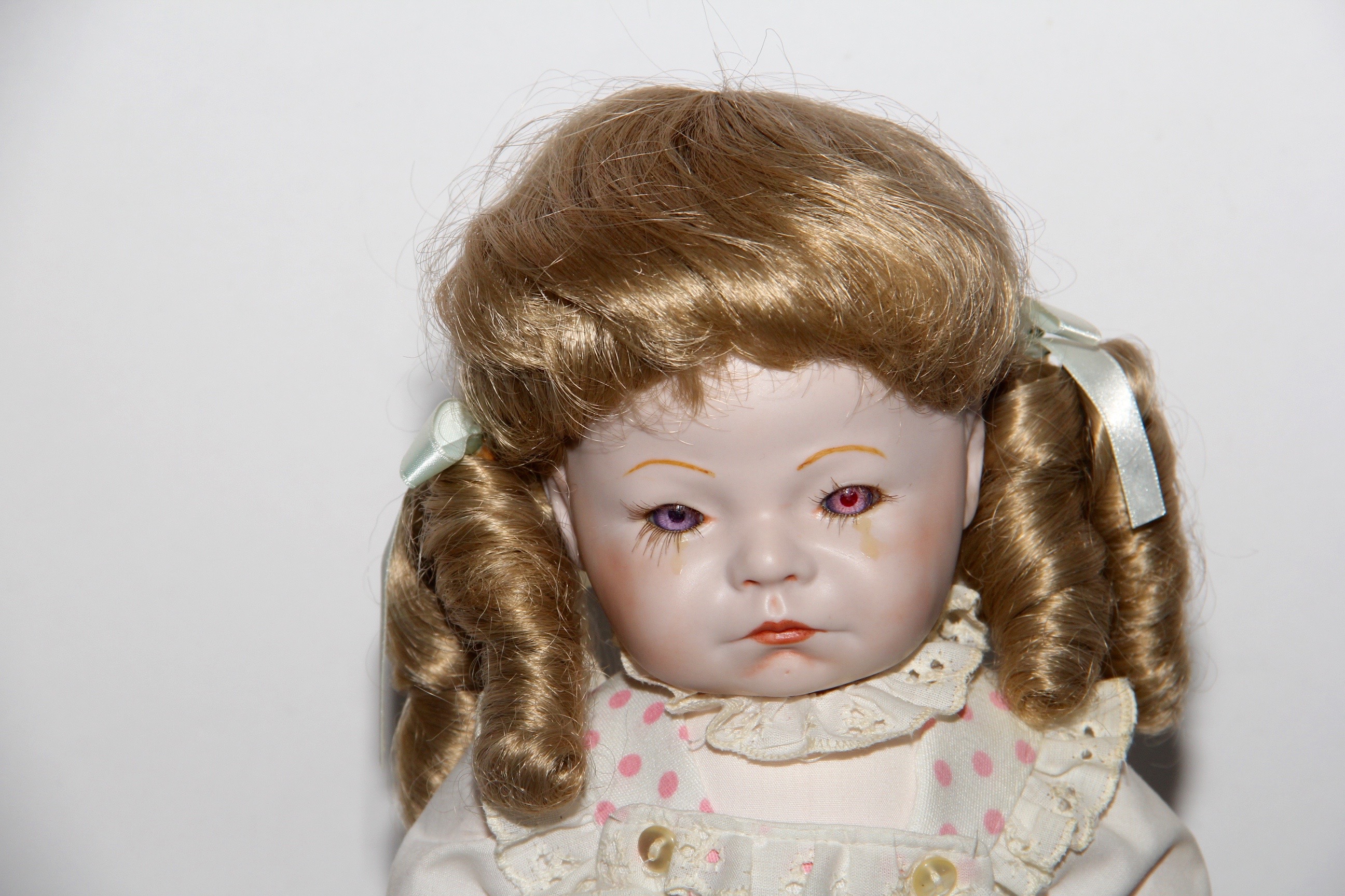 Doll in Polka Dot Overalls