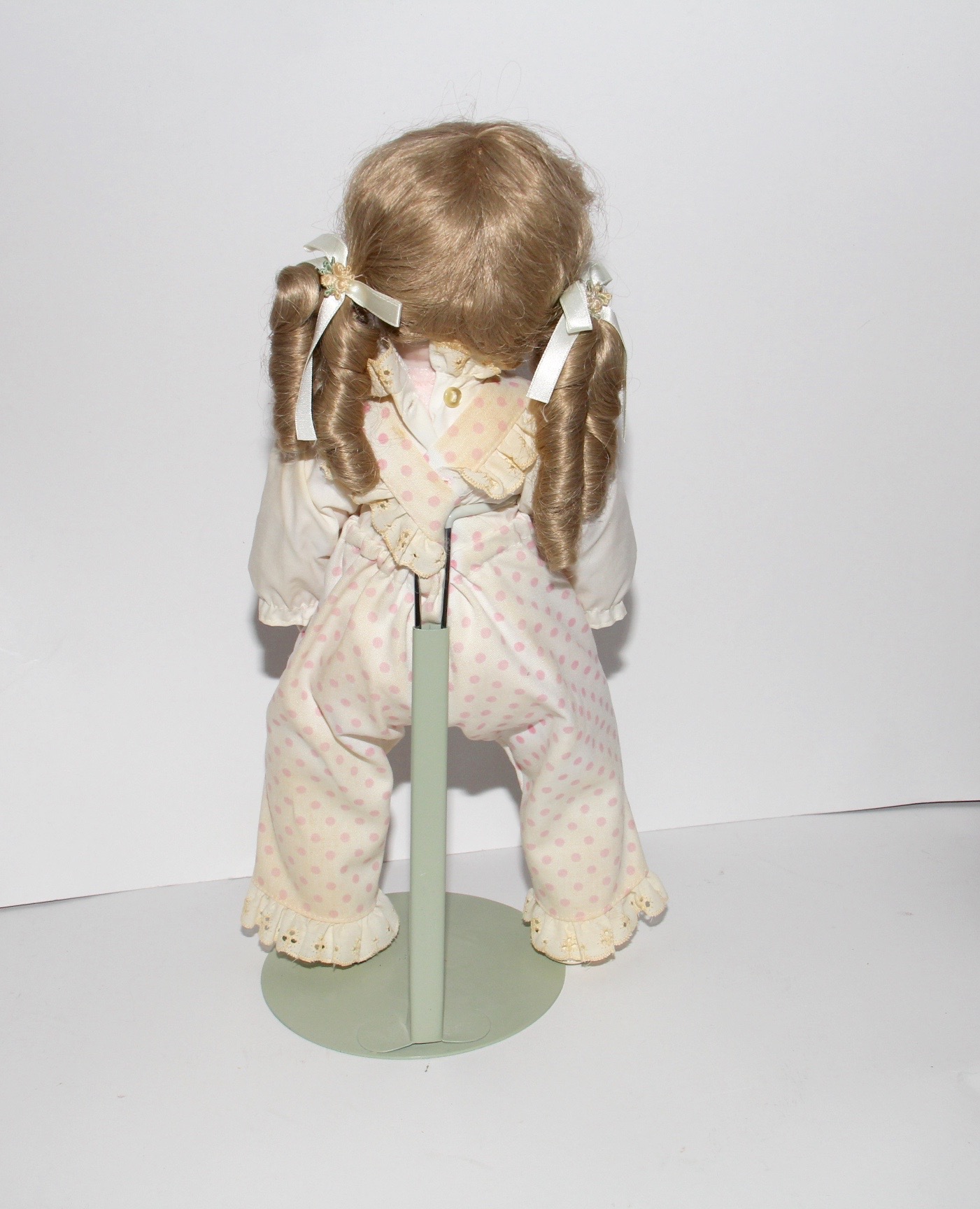 Doll in Polka Dot Overalls