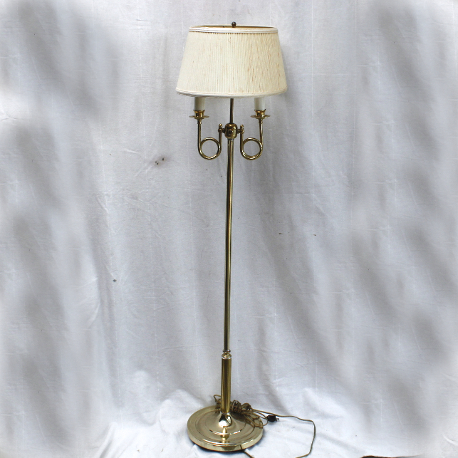Brass Double Horn Style Floor Lamp