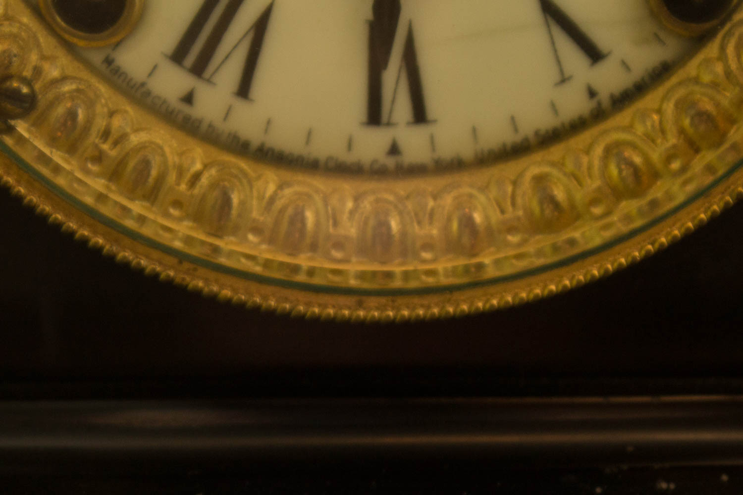 Antique Cast Iron Mantel Clock by The Ansonia Clock Company