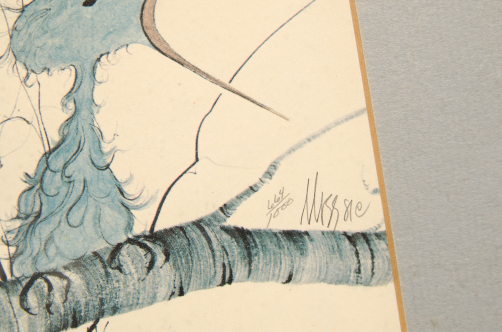 Signed P. Buckley Moss "Hungry Baby Bird" Offset Lithograph