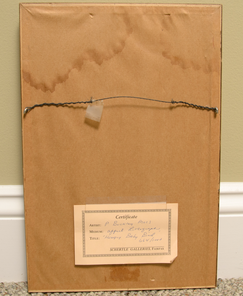 Signed P. Buckley Moss "Hungry Baby Bird" Offset Lithograph