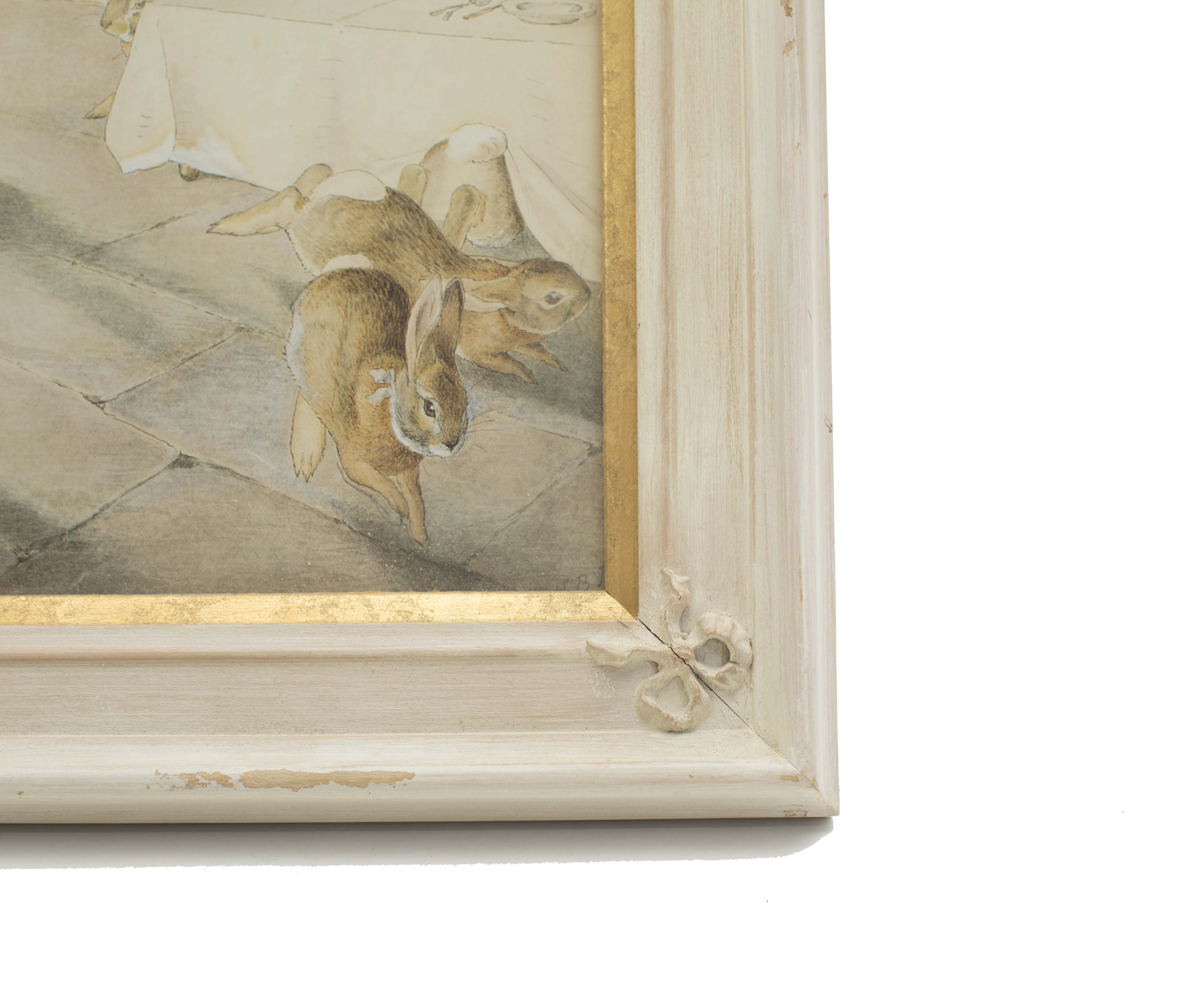 Pair of Framed Watercolor Bunny Prints