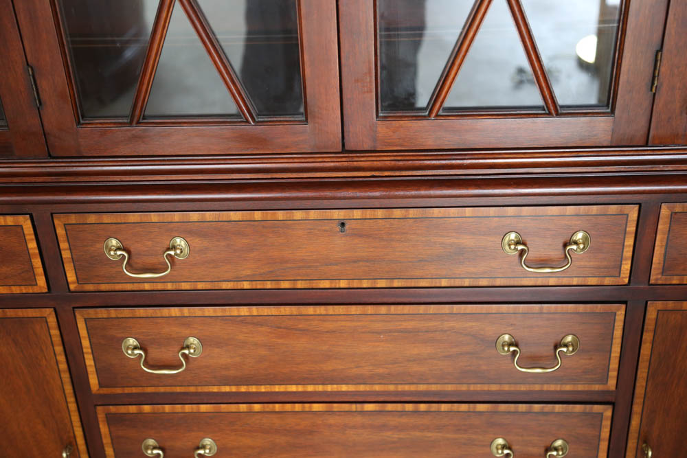 Henkel-Harris Mahogany and Burled Walnut China Cabinet