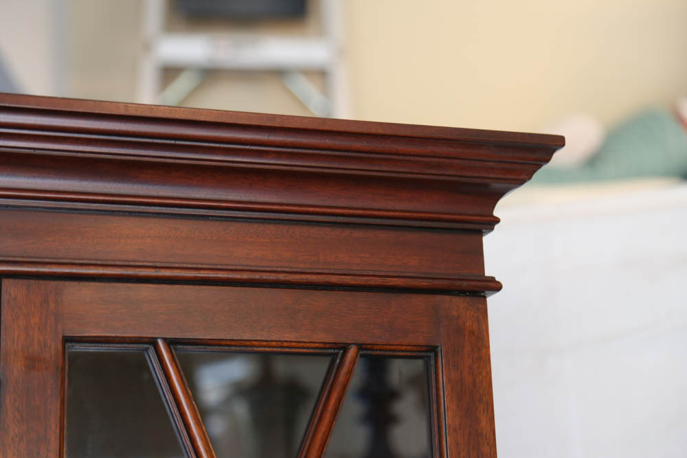 Henkel-Harris Mahogany and Burled Walnut China Cabinet
