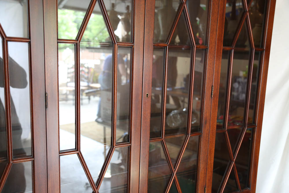 Henkel-Harris Mahogany and Burled Walnut China Cabinet