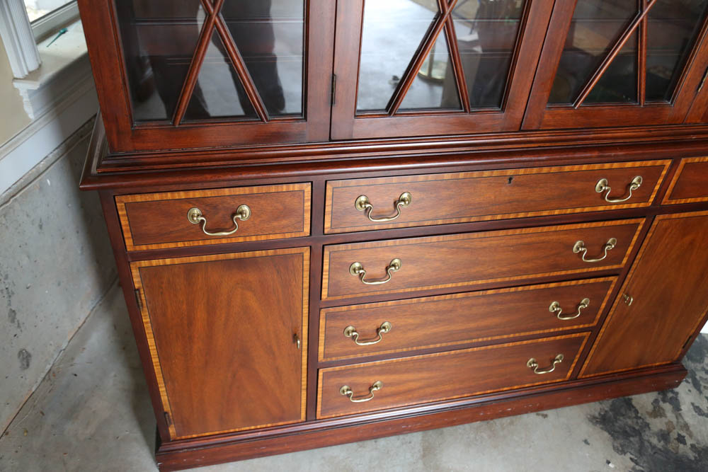 Henkel-Harris Mahogany and Burled Walnut China Cabinet