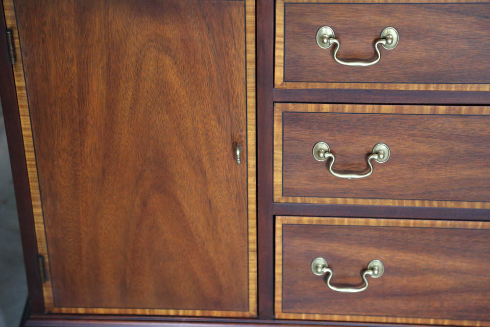 Henkel-Harris Mahogany and Burled Walnut China Cabinet