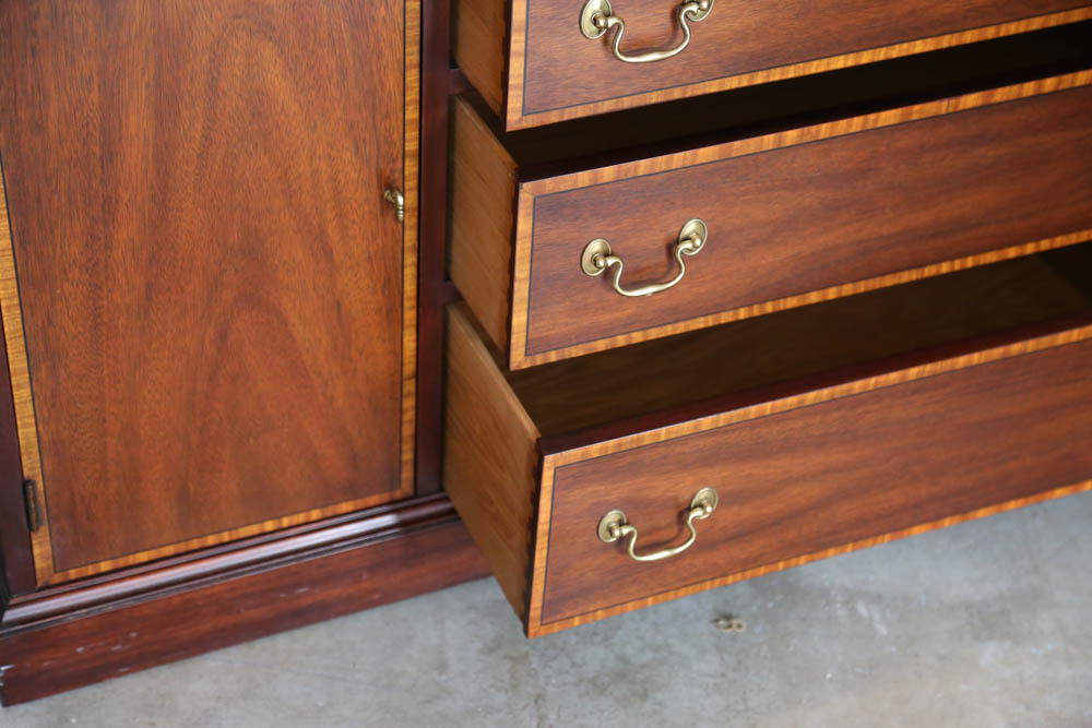 Henkel-Harris Mahogany and Burled Walnut China Cabinet