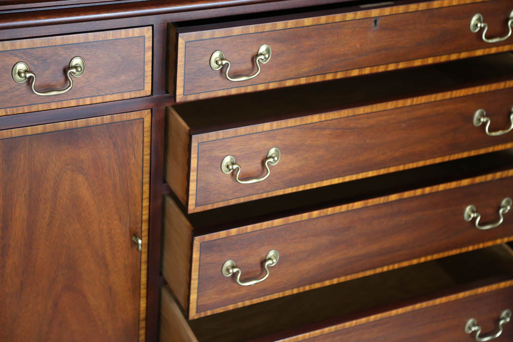 Henkel-Harris Mahogany and Burled Walnut China Cabinet