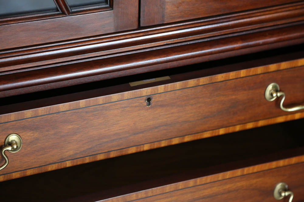Henkel-Harris Mahogany and Burled Walnut China Cabinet