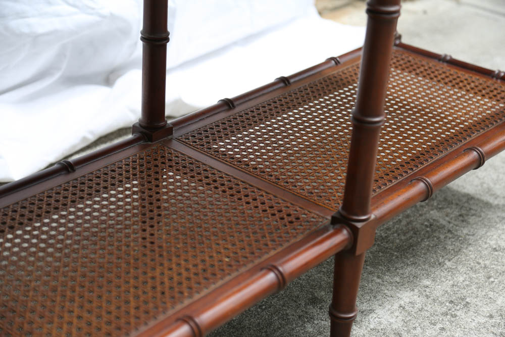 Hekman Bamboo Style Console Table with Cane Shelves