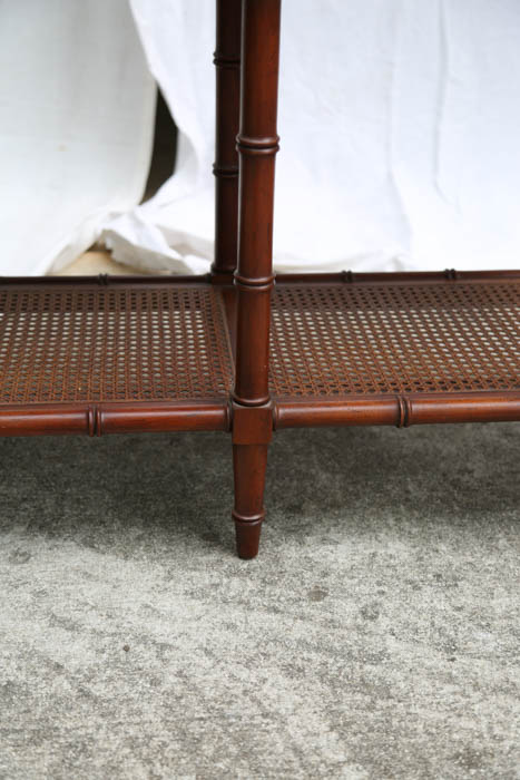 Hekman Bamboo Style Console Table with Cane Shelves