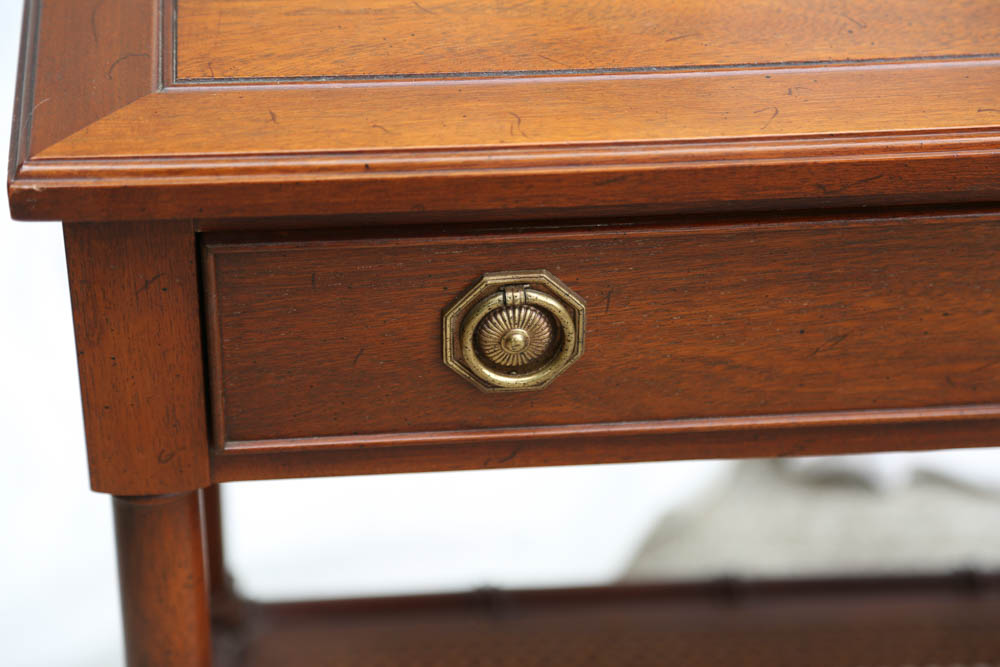 Hekman Bamboo Style Console Table with Cane Shelves
