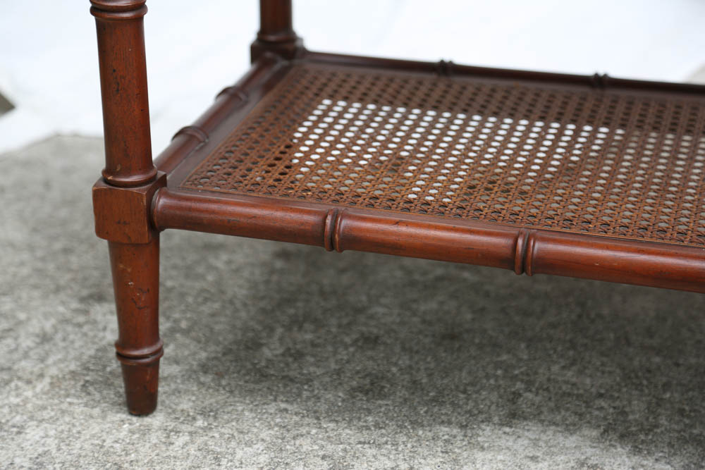 Hekman Bamboo Style Console Table with Cane Shelves