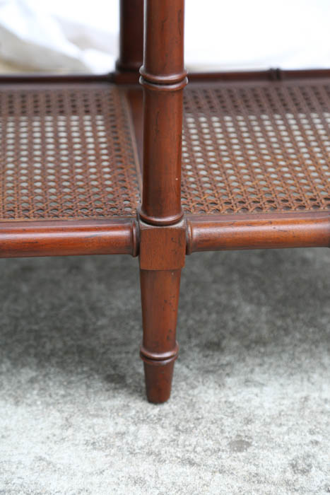 Hekman Bamboo Style Console Table with Cane Shelves