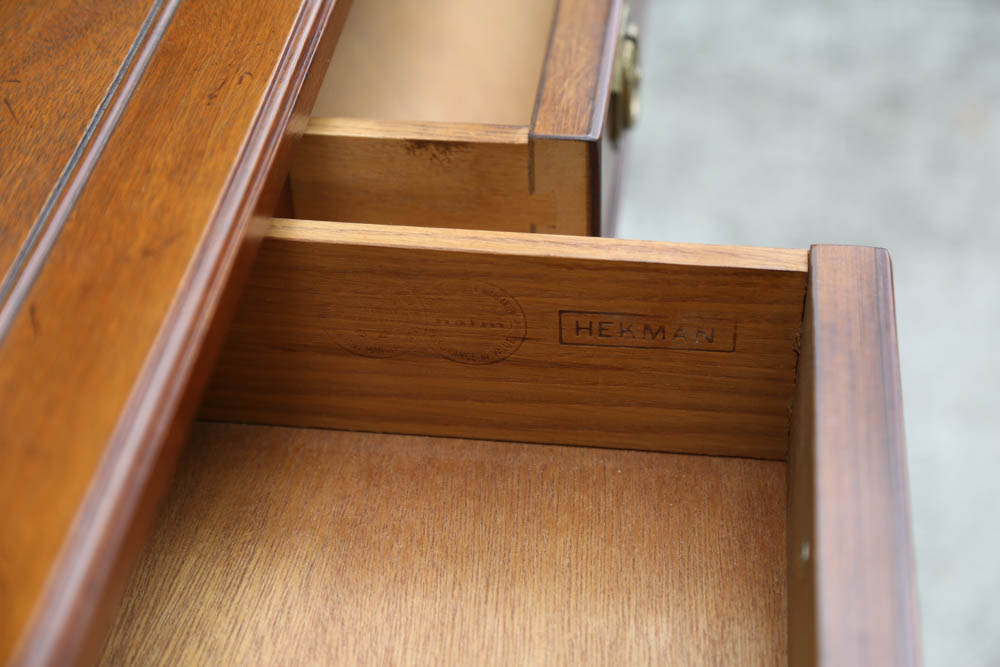 Hekman Bamboo Style Console Table with Cane Shelves