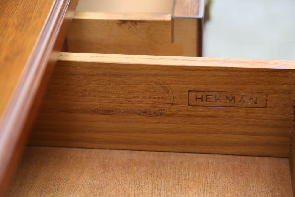 Hekman Bamboo Style Console Table with Cane Shelves