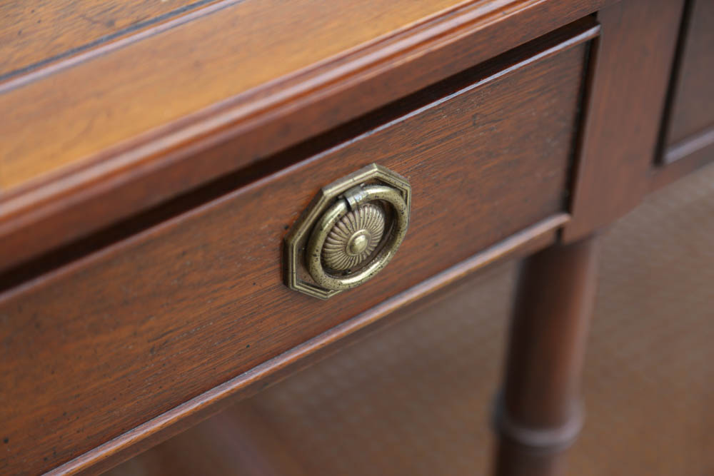 Hekman Bamboo Style Console Table with Cane Shelves