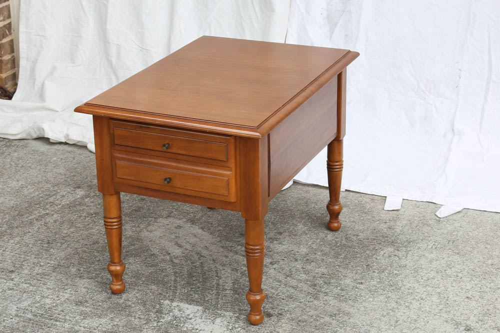 Vintage Tapered Fruitwood Side Table