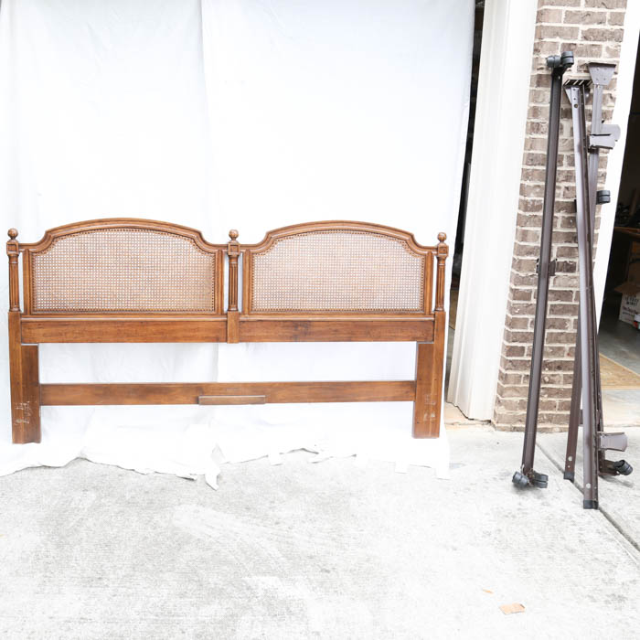 Walnut and Cane Henredon Headboard