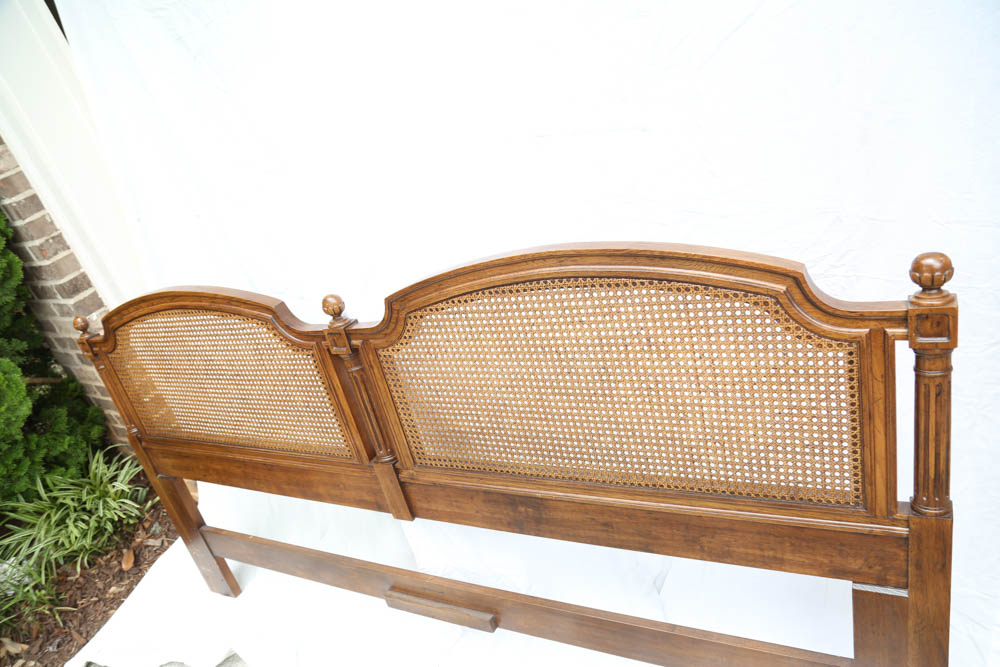 Walnut and Cane Henredon Headboard