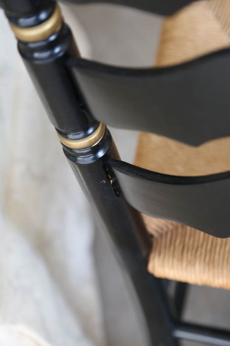 Set of Four Hitchcock Style Ladder Back Rush Seat Chairs