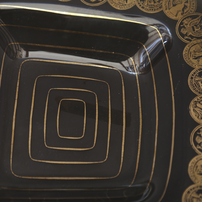 Vintage Smoked Glass Serving Dish