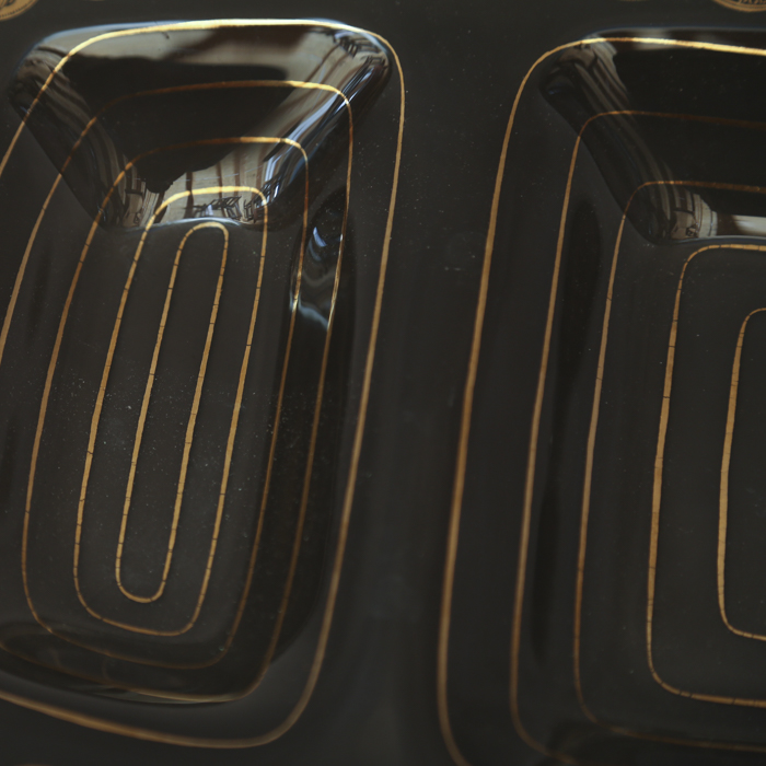 Vintage Smoked Glass Serving Dish