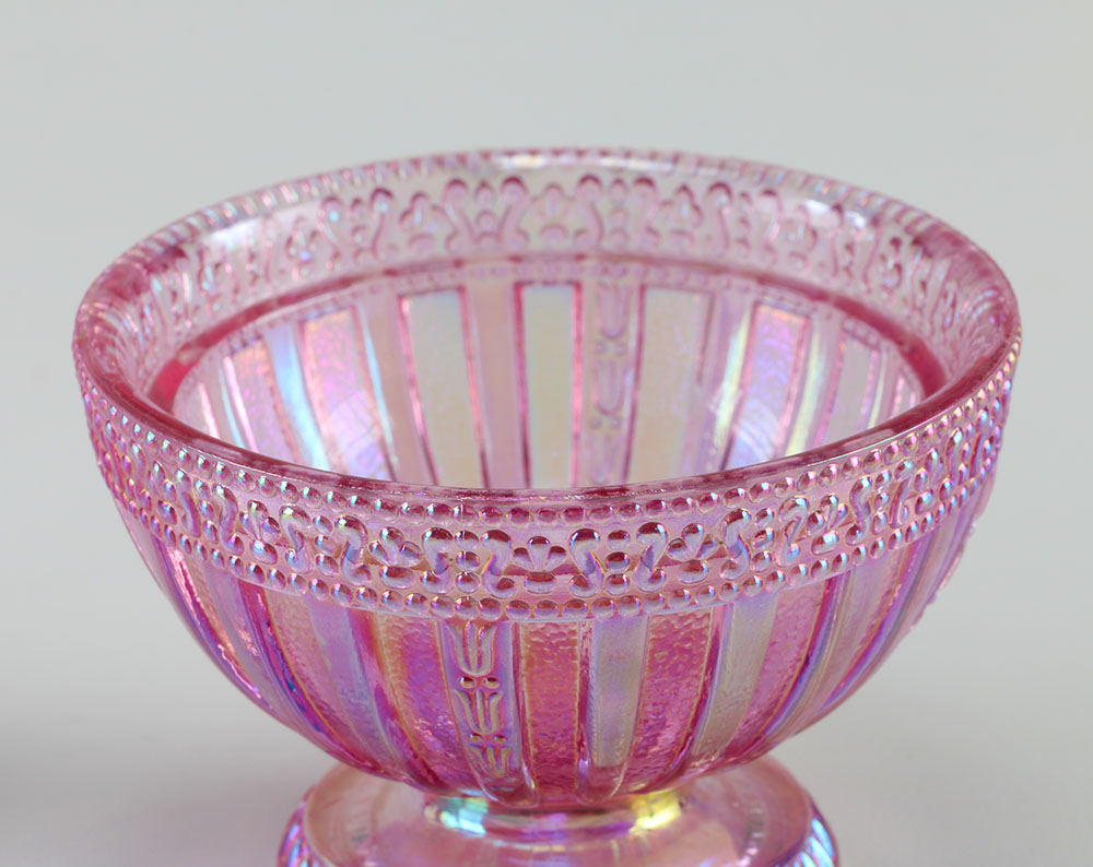 Fenton Pink Bowl and Etched Orrefors Bowl