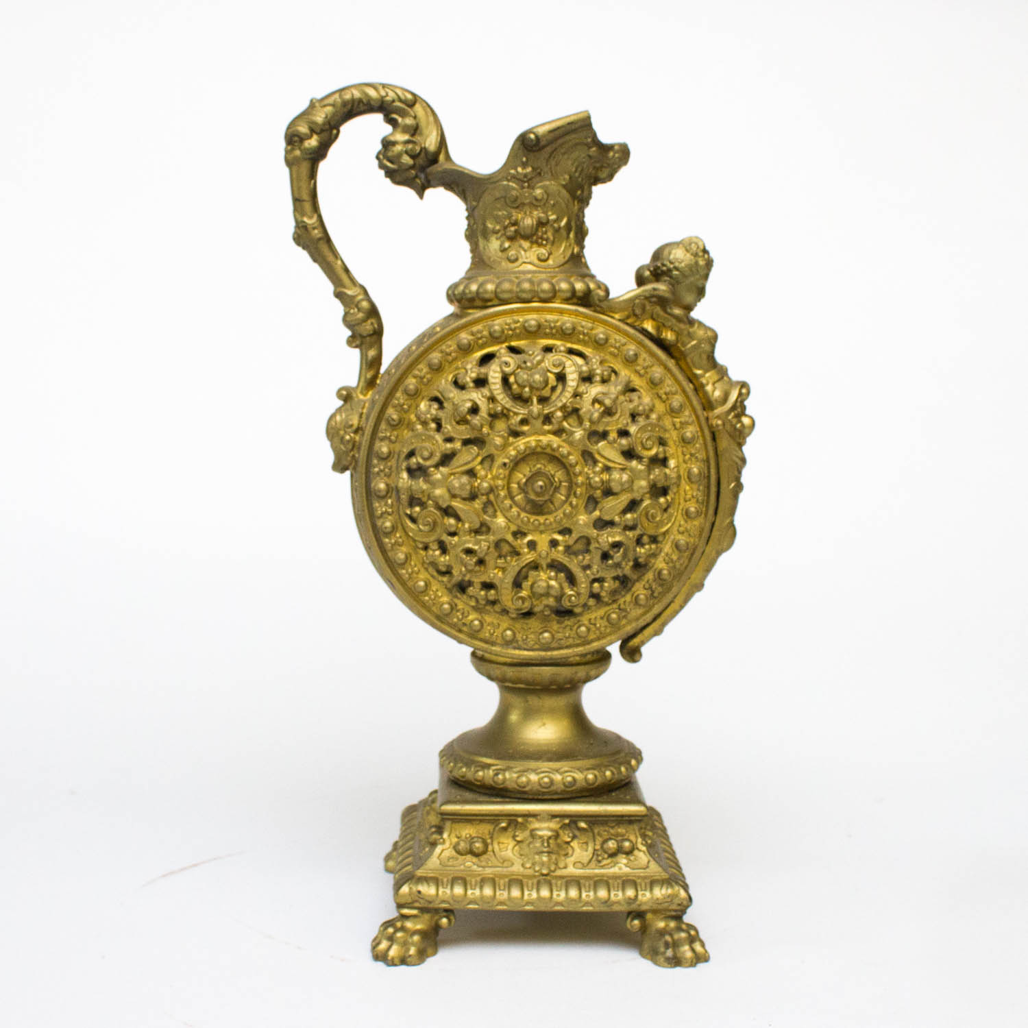 Vintage Gilded Cast Iron Pitcher