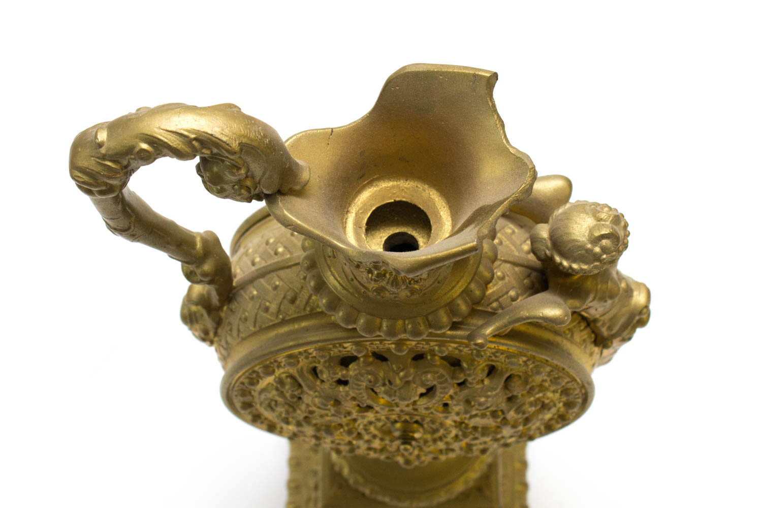 Vintage Gilded Cast Iron Pitcher