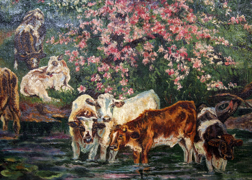 "Springtime" Framed Oil On Canvas