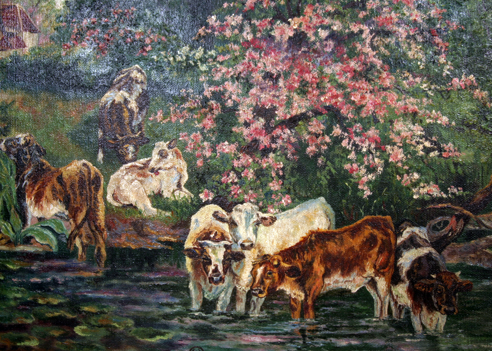 "Springtime" Framed Oil On Canvas