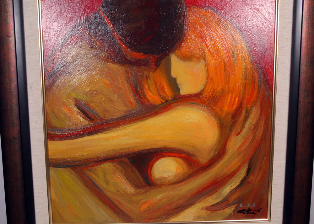 2004 Original Signed L. Li Acrylic On Canvas