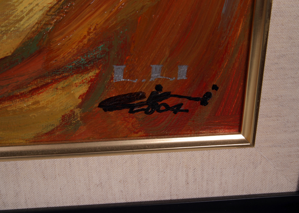 2004 Original Signed L. Li Acrylic On Canvas