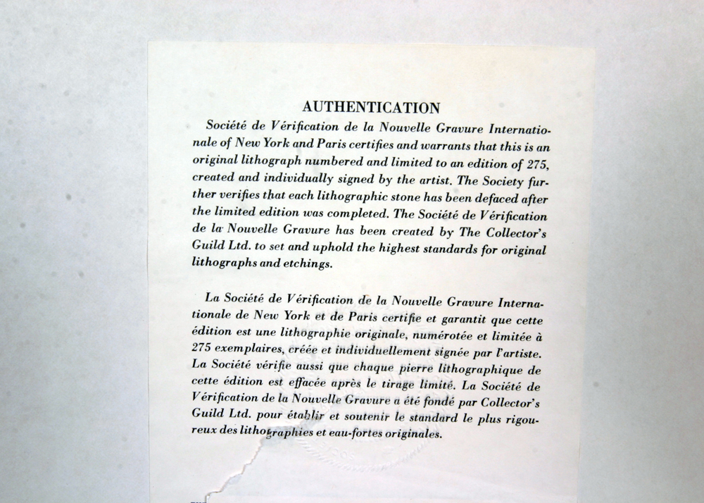 Signed and Numbered David Berger Lithograph