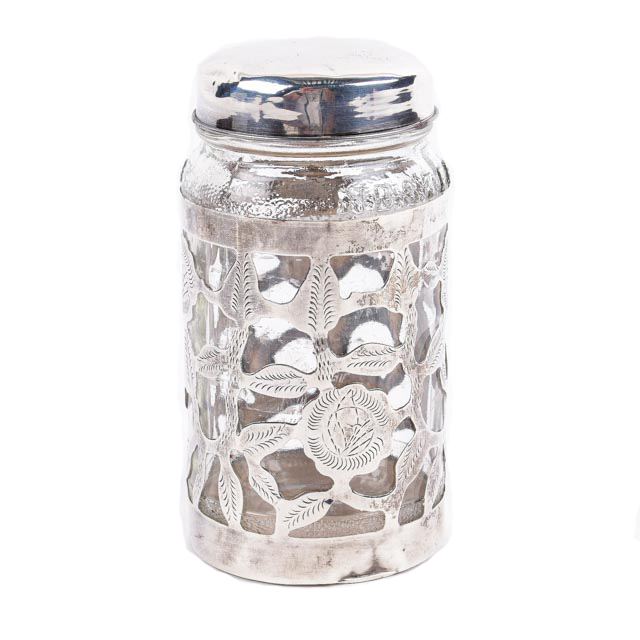 Nestle Glass Jar With Sterling Silver Cover