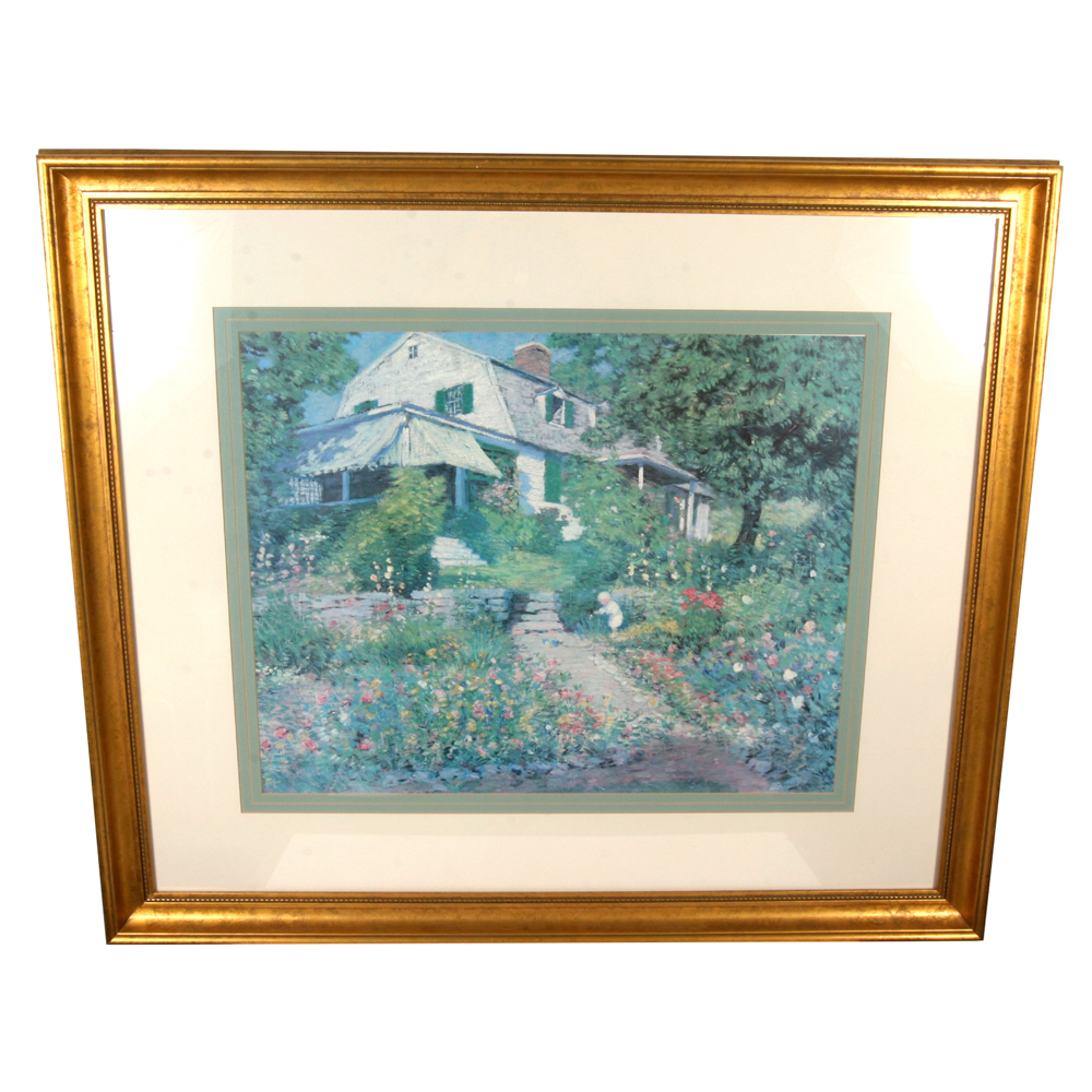 Clark Voorhees Offset Lithograph "My Garden"