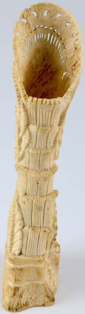 Vintage Bone Figurine, Fan, and Celluloid Make-Up Case