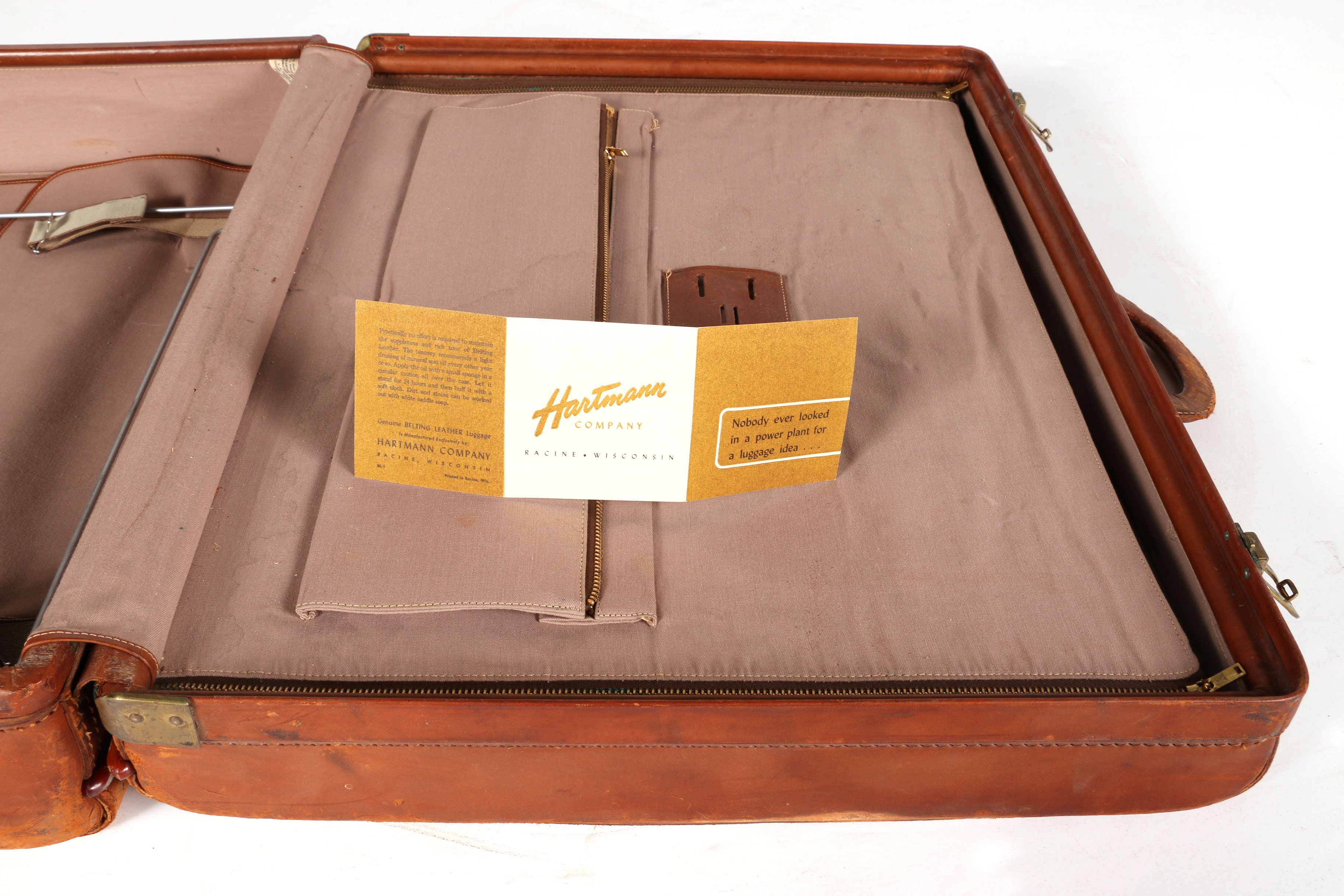 Vintage Hartmann "Knocabout" Leather Suitcase