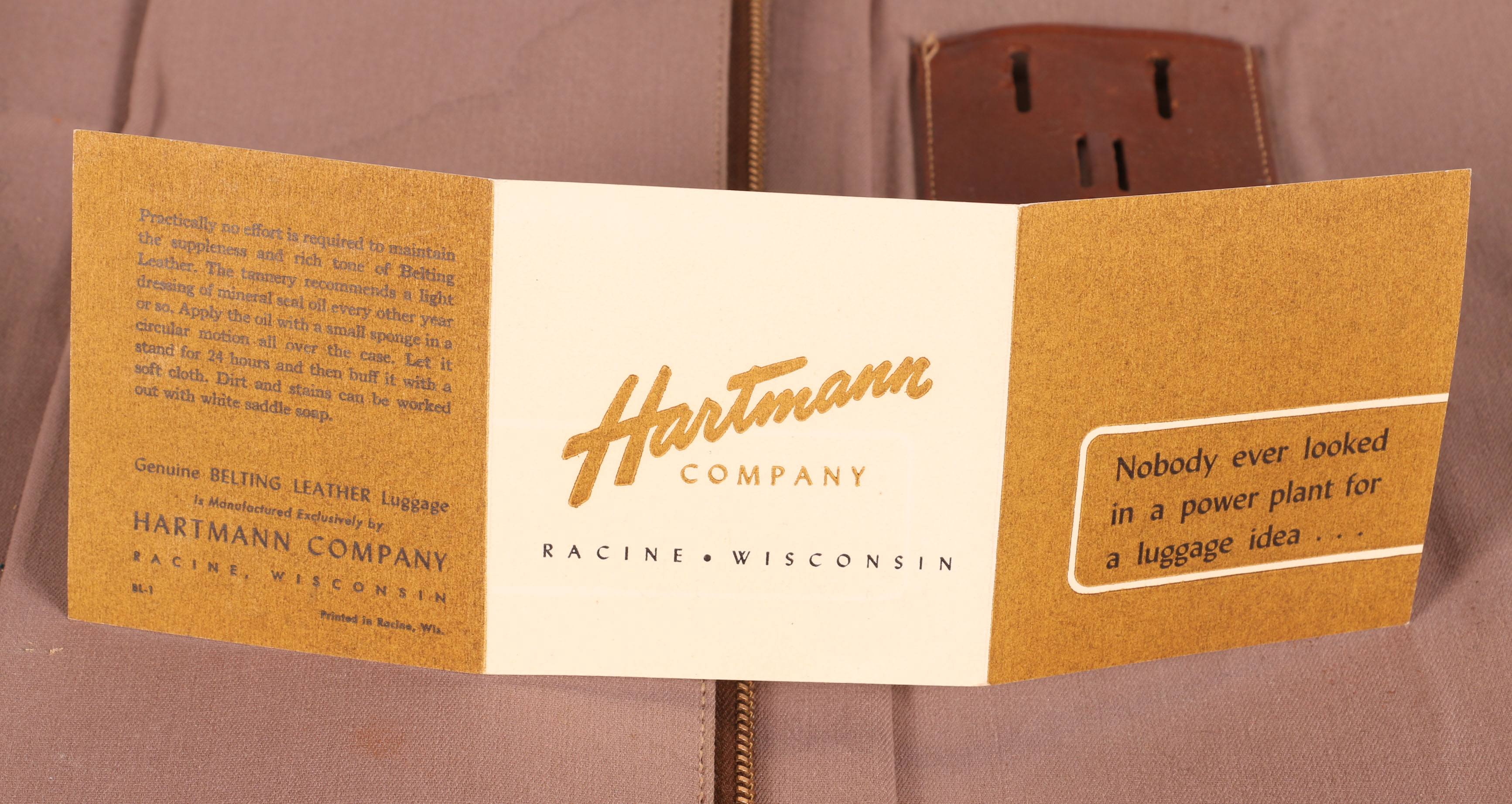 Vintage Hartmann "Knocabout" Leather Suitcase