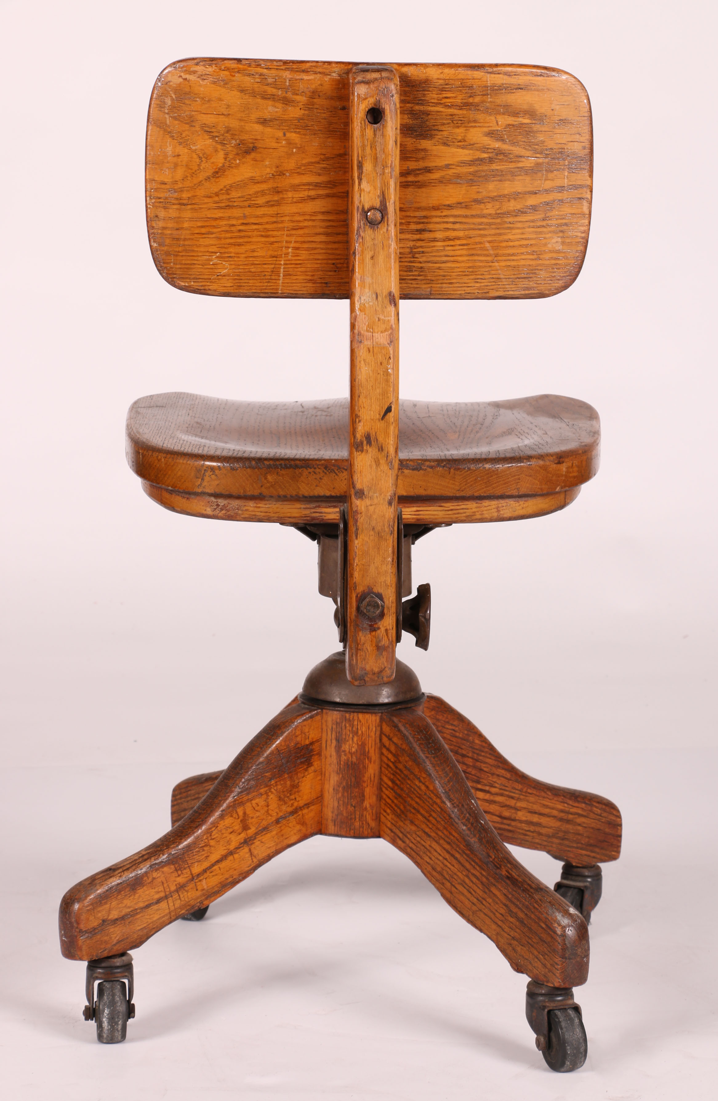 Vintage Wood Rolling Desk Chair
